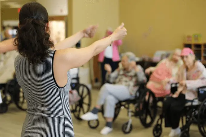 Aged care exercise class