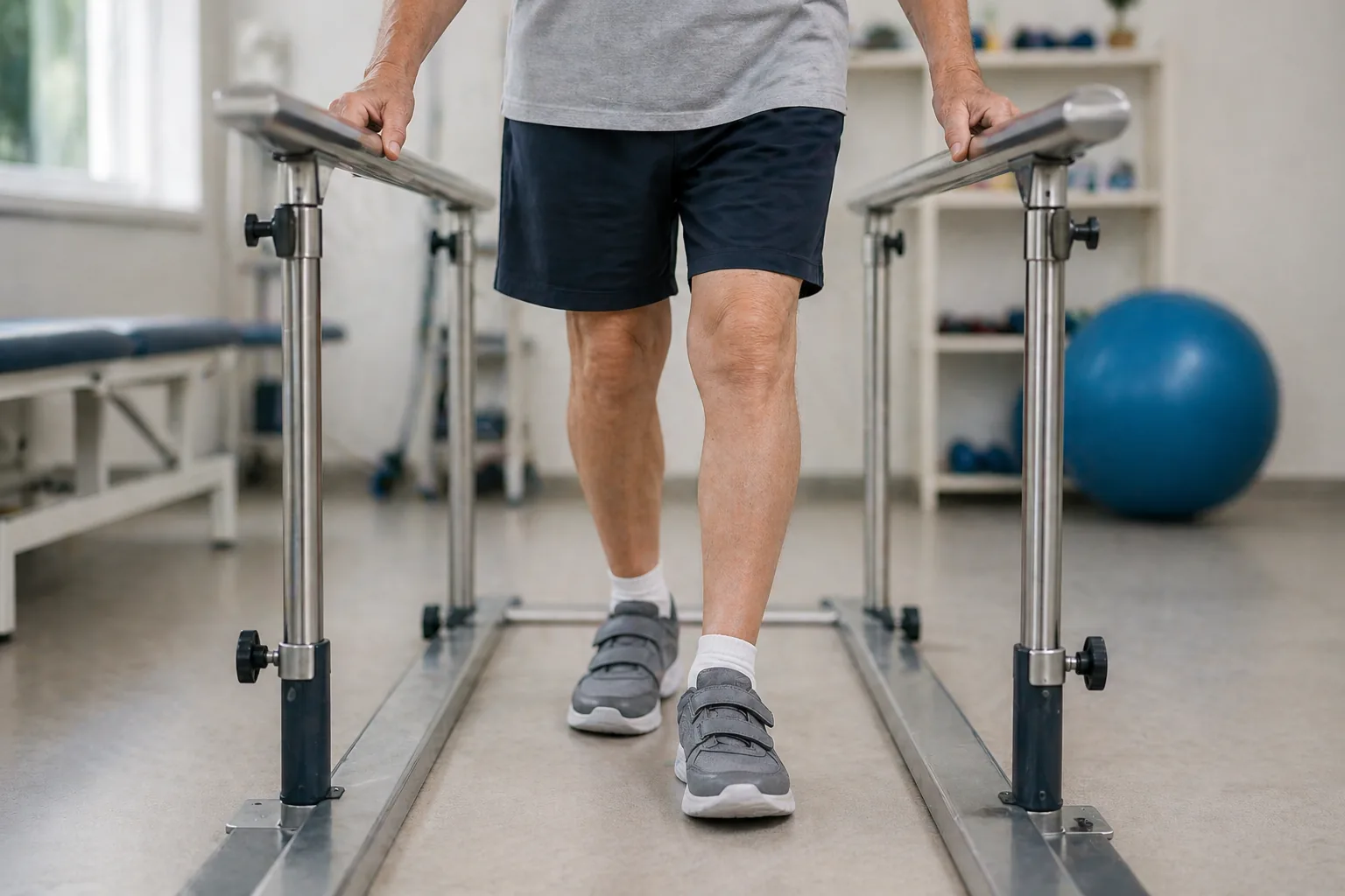 Neurological gait training on parallel bars